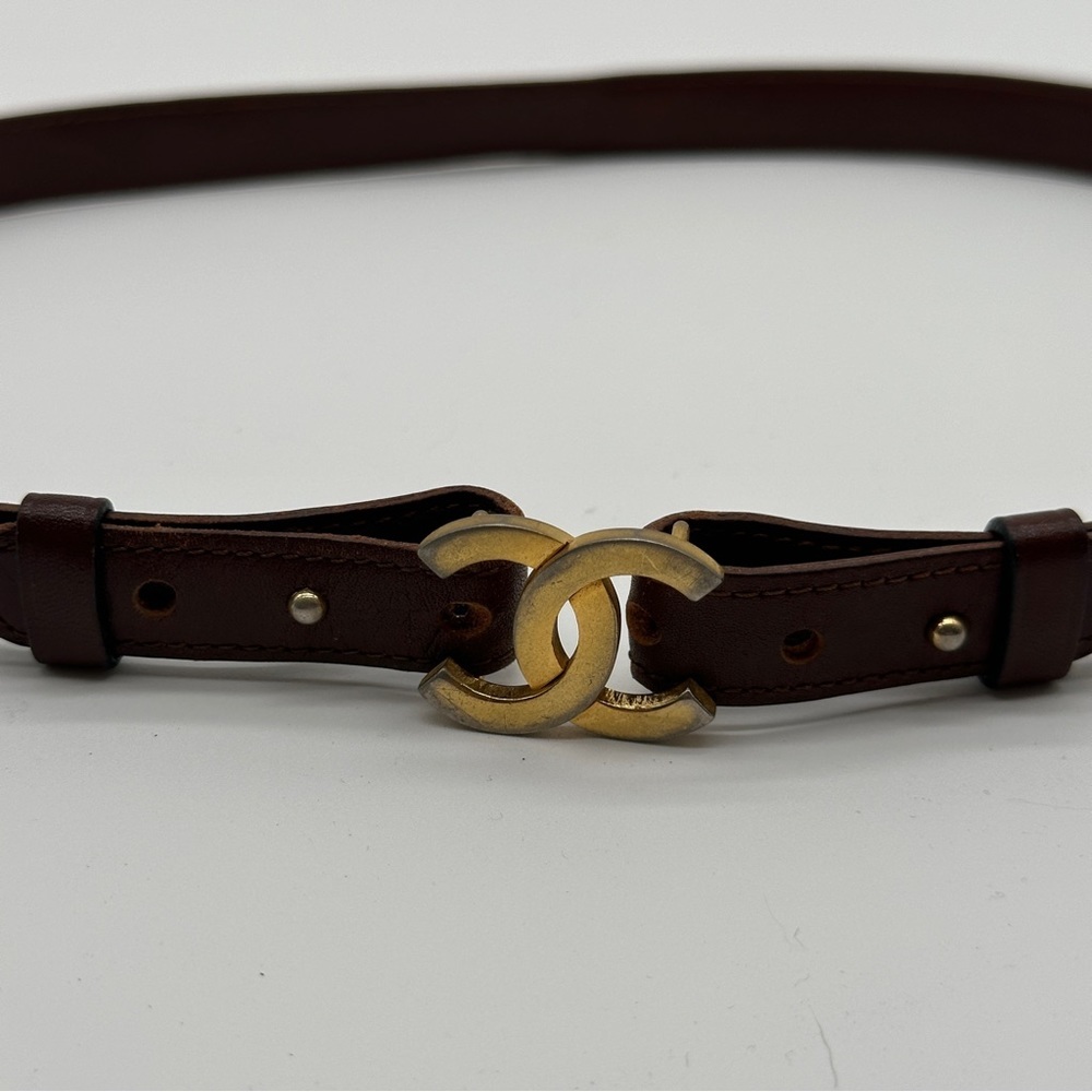 Vintage Brown Chanel Leather Belt 75cm - Picture 4 of 4